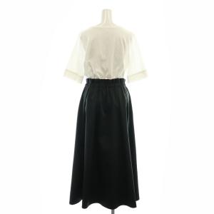 ANAYI 24SS 綿スムースワンピース 38 ホワイト ブラック
