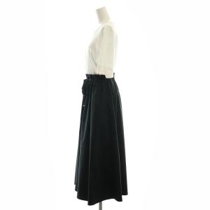 ANAYI 24SS 綿スムースワンピース 38 ホワイト ブラック