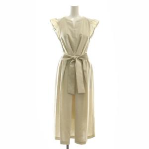 リネンタッチフレアスリーブドレス ワンピース ロング 38 キナリ /ES OS