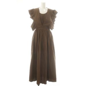 Layered maxi cami OP ワンピース ロング ボレロ F ブラウン /HK OS