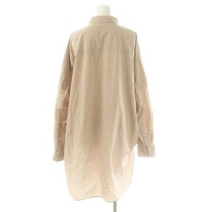 Plage コットン シルク シャツ スタンドカラー オーバーサイズ ベージュ /AT OS