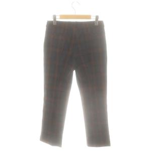 PRADA P2668 タータンチェックテーパードパンツ 38S 茶 黒 紺 /MI OS