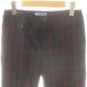 PRADA P2668 タータンチェックテーパードパンツ 38S 茶 黒 紺 /MI OS