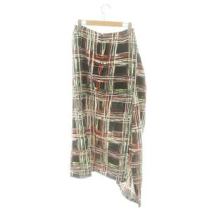 MARNI イレギュラーヘムチェックロングスカート 36 マルチカラー /HK OS