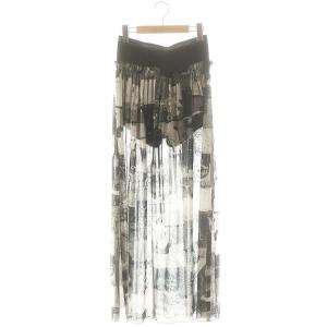 21SS LAYERED GATHER SKT スカート スカパン フレア 2 グレー 黒 /MI OS