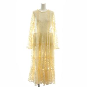 総レース ワンピース ミモレ ロング アイボリー /AT OS