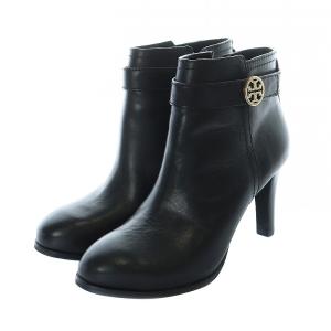 TORY BURCH ブーティ ショートブーツ ハイヒール レザー 6M 23cm 黒 ブラック /RI OS