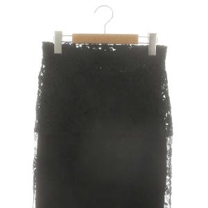 PRADA 総レース スカート タイト インナー付き 38 黒 /MI OS