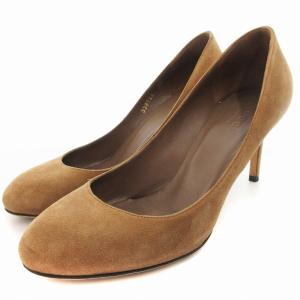 パンプス ラウンドトゥ ハイヒール インターロッキング 35 22cm 茶 ブラウン /OU