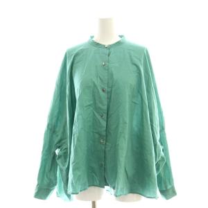 mizuiro ind mizuiroind ドルマンスリーブ ブラウス 長袖 バンドカラー 緑 グリーン /AT OS