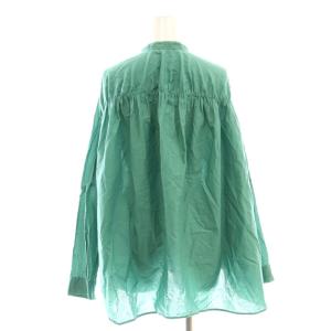mizuiro ind mizuiroind ドルマンスリーブ ブラウス 長袖 バンドカラー 緑 グリーン /AT OS