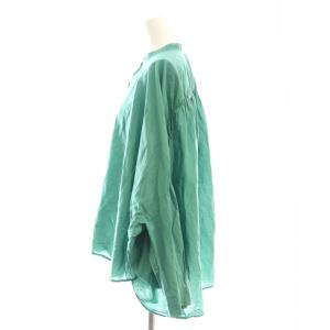 mizuiro ind mizuiroind ドルマンスリーブ ブラウス 長袖 バンドカラー 緑 グリーン /AT OS