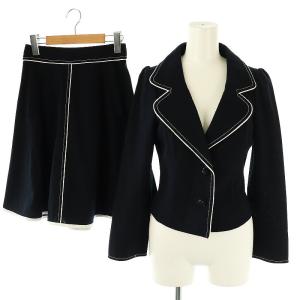 ジャケット スカート セットアップ スーツ 36 ネイビー ホワイト /ES OS