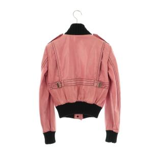 GUCCI 155710 レザー ボンバージャケット 36 ピンク ブラック