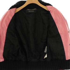 GUCCI 155710 レザー ボンバージャケット 36 ピンク ブラック