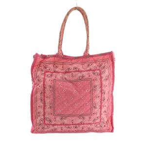 LesportSAC SMチェーンキルトトートバッグ ペイズリー柄 バンダナフラミンゴ ナイロン ピンク /MI OS