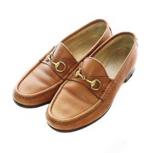 GUCCI ローファー シューズ レザー ホースビット 37 24cm 茶色 キャメル 100 0255/1 /RI