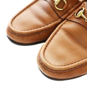 GUCCI ローファー シューズ レザー ホースビット 37 24cm 茶色 キャメル 100 0255/1 /RI