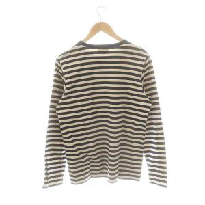 Agnes b. homme ボーダーロングスリーブTシャツ カットソー 2 ベージュ 紺 /MI OS