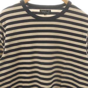 Agnes b. homme ボーダーロングスリーブTシャツ カットソー 2 ベージュ 紺 /MI OS