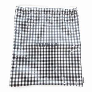 美品 巾着 GINGHAM ギンガムチェック 黒 ブラック  白 ホワイト TMB-1863H /AE