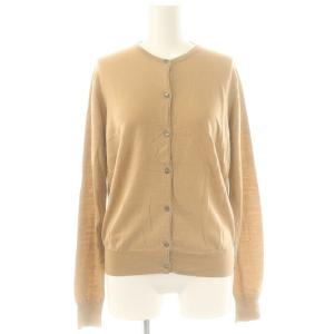 ウールクルーネックカーディガン ニット 長袖 M 茶 ブラウン /AT OS