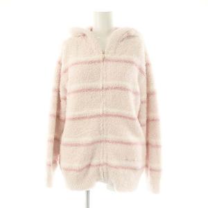 gelato pique セットアップ ボーダー柄モコモコパーカー パンツ 部屋着 ルームウェア ナイトウエア ソックス付き F