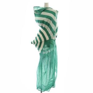 23AW CASSINI Dress ワンピース 2 グリーン オフホワイト IM33FH016