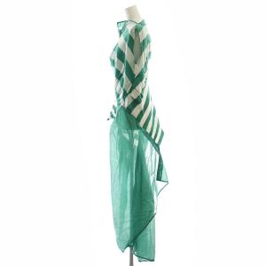 ISSEY MIYAKE 23AW CASSINI Dress ワンピース 2 グリーン オフホワイト IM33FH016