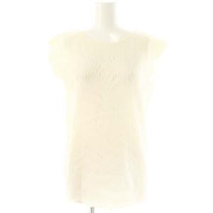 カットデザインノースリーブニットトップス カットソー 2 白 ホワイト /AT OS