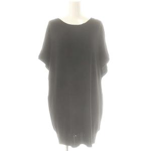 me ウール混ニットトップス カットソー フレンチスリーブ 黒 ブラック /AT OS