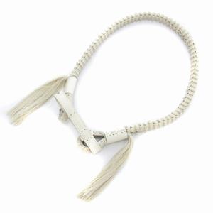 ロープベルト フリンジ ロゴ 白 ホワイト /JS