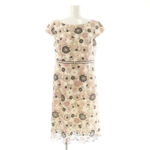 GOLDENCOSMOS ドレス ワンピース 刺繍 花 6 ピンク 白 黒 /MI OS