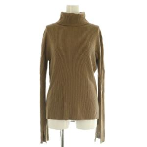 TEX リブタートルネック プルオーバー ニット カットソー 長袖 ブラウン /MY OS