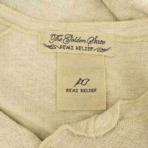 REMI RELIEF ヘンリーネックカットソー 長袖 オーバーサイズ M ライトベージュ /MY OS