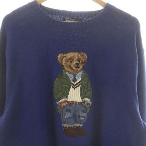 Polo by Ralph Lauren ポロベア ニット セーター XXL ブルー