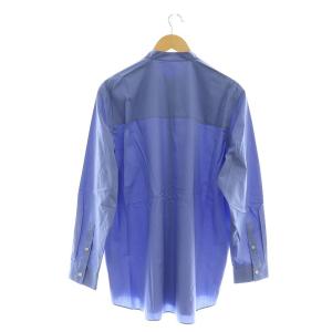 ATON SUVIN BROAD バンドカラーシャツ 長袖 04 スモークブルー /ES OS AD