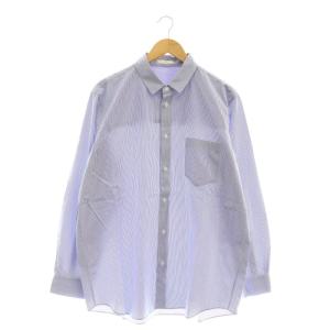 GIZA STRIPE STANDARD SHIRT シャツ 長袖 ストライプ 04 ブルー ホワイト