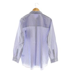 ATON GIZA STRIPE STANDARD SHIRT シャツ 長袖 ストライプ 04 ブルー ホワイト