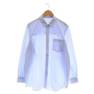 GIZA STRIPE STANDARD SHIRT シャツ 長袖 ストライプ 04 ブルー ホワイト