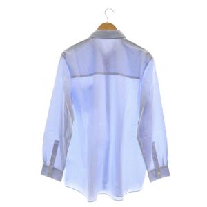 ATON GIZA STRIPE STANDARD SHIRT シャツ 長袖 ストライプ 04 ブルー ホワイト