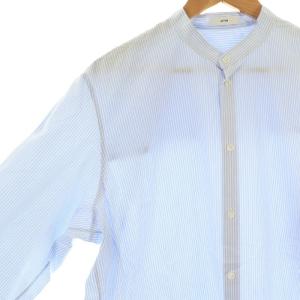 ATON GIZA STRIPE BAND COLLAR SHIRT ギザストライプバンドカラーシャツ 長袖 04