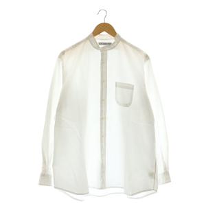 スタンドカラー長袖シャツ S 白 ホワイト /AT OS