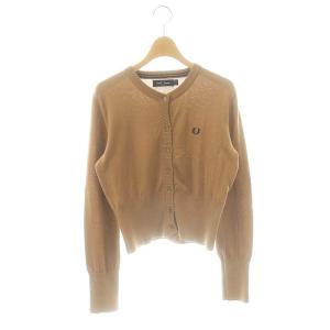 ハイゲージコットンニットカーディガン UK10 M ブラウン SH /SY OS