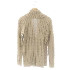 LAUREN RALPH LAUREN バックルドショールカラーニットジャケット XS ベージュ /SY OS