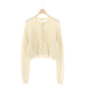 24SS COTTON LILY-YARN KNIT CREWNECK SHORT CARDIGAN