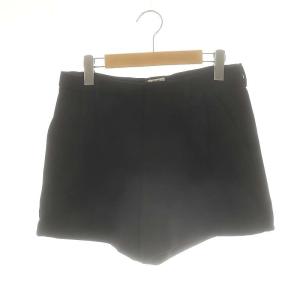 バージンウールショートパンツ タック ジッパーフライ 40 ブラック /DO OS