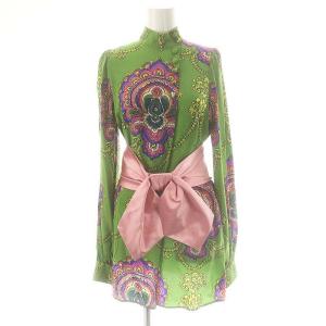 498694 アレッサンドロ・ミケーレ シルクブラウス グリーン