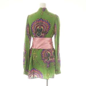 GUCCI 498694 アレッサンドロ・ミケーレ シルクブラウス グリーン