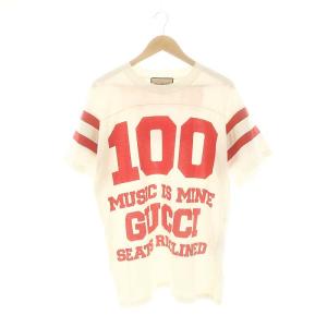660744 100周年 MUSIC IS MINE The R Tシャツ ロゴ XS アイボリー 赤